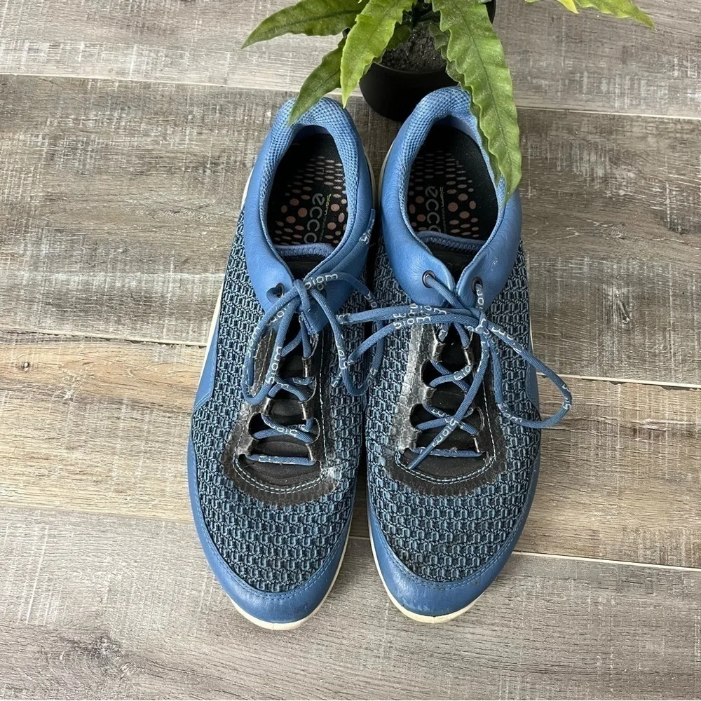 ECCO Biom Blue Leather Mesh Sneaker Size US 10